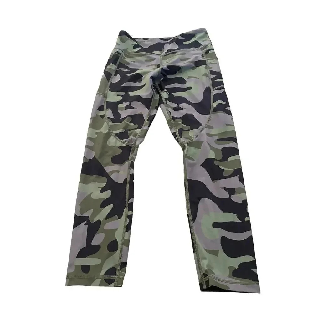 Zyia Active Green Skinny Camouflage Compression Leggings Size Large